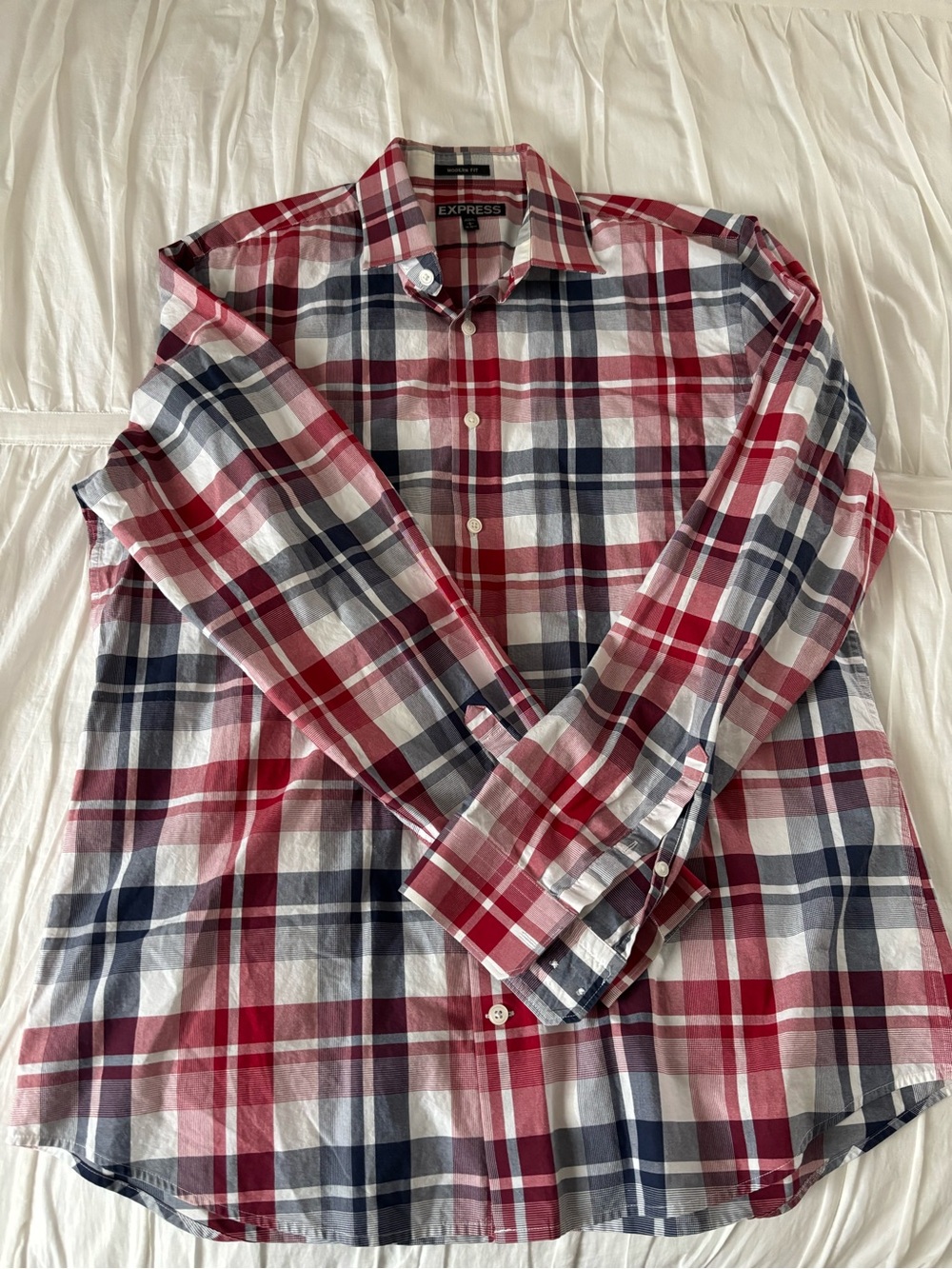 Express & U.S. Polo Assn. Men’s Plaid Button-Down Shirts (lot of 2)